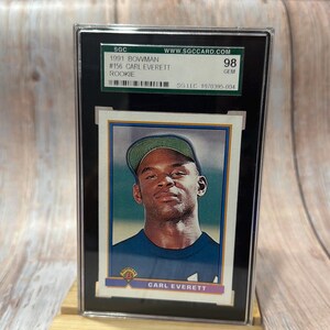 1991 Bowman Carl Everett Rookie #156 SGC 98 Gem Baseball Card #ME289