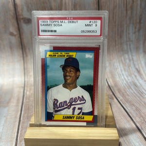 1989 Topps M.L. Debut Sammy Sosa #120 PSA Mint 9 Baseball Trading Card Item #ME393