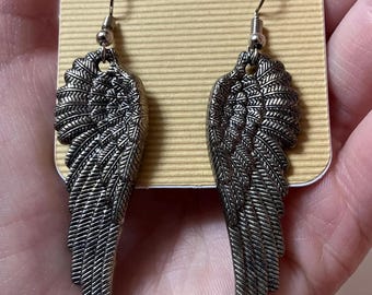 Silver Angel Wing Earrings