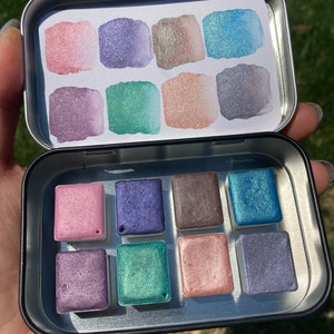 Glittering Unicorn, Handmade Eco Friendly Metallic Watercolor Palette