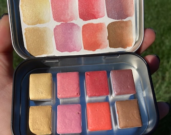 Summer Glow, Handmade Eco Friendly Metallic Watercolor Palette