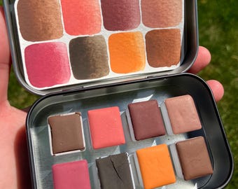 Peachy Blush, Handmade Eco Friendly Watercolor Palette