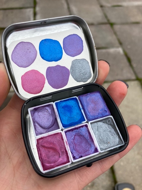 Mini Metallic Random Sample Kit, Handmade Eco Friendly Watercolor Palette