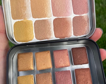 Sunrise Shimmer, Handmade Eco Friendly Metallic Watercolor Palette