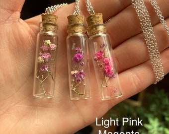 Baby’s Breath Jar Pendant Necklace