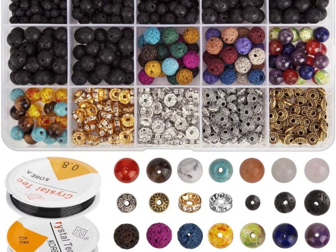 DIY Gemstone Jewelry Making Kit, Multicolor Jewelry Kit, Glass Seed