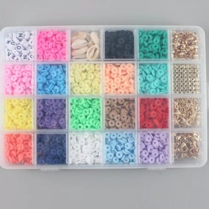 Clay Beads Bracelet Making Kit Round Flat Beads Polymer Clay Beads