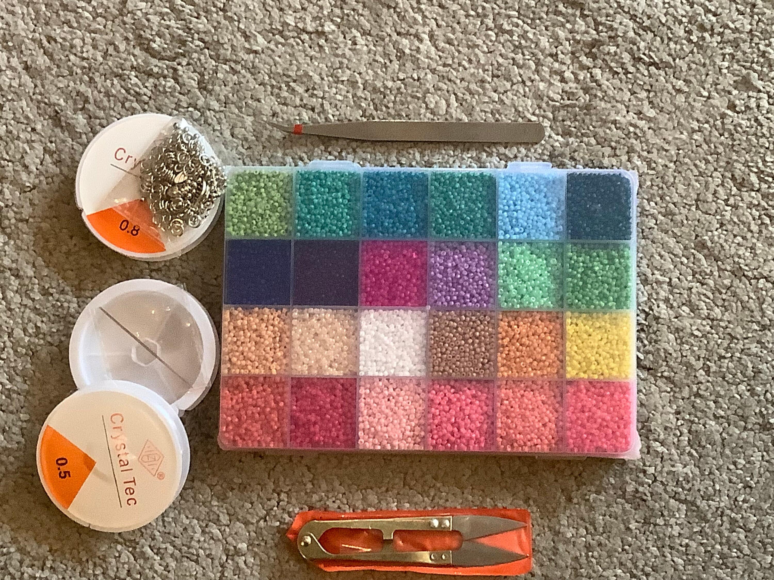 Glass Seed Bead Jewelry Making Kit, Multicolor Miyuki Glass Bead Kit