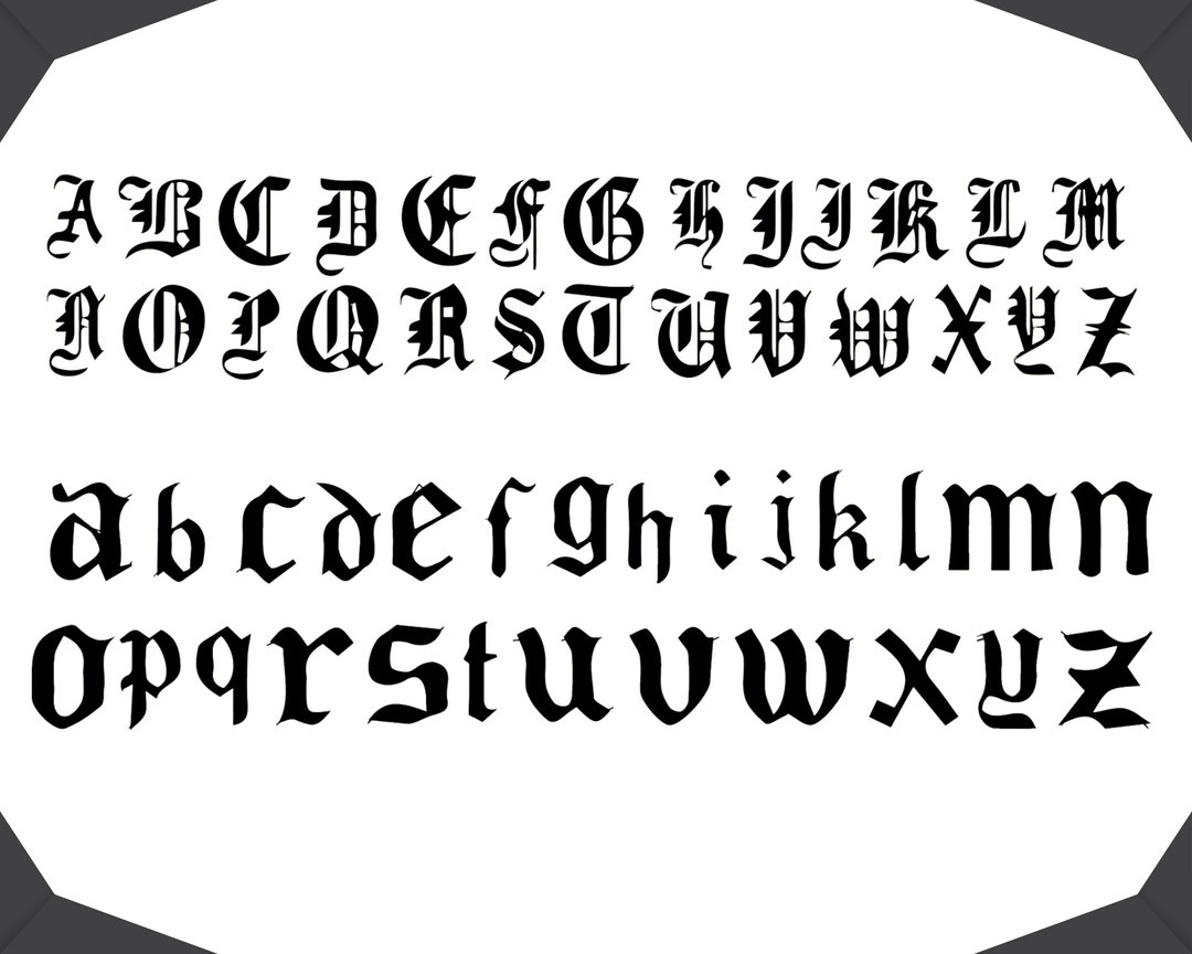 OLD ENGLISH FONT Svg Old English Alphabet Svg Old English - Etsy