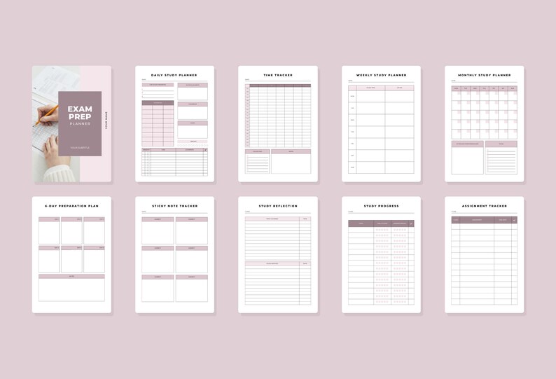 Exam Preparation Printable Editable Templates Exam Prep Planning ...