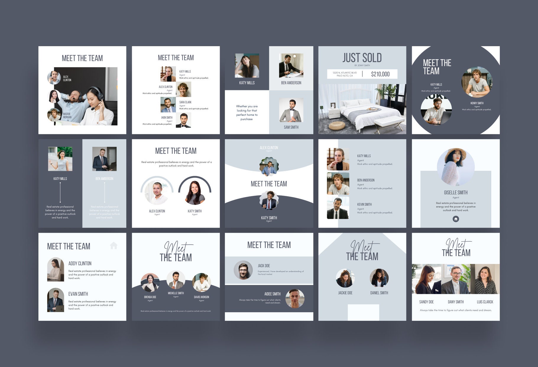 30 Real Estate Meet the Team Canva Templates for Realtors Etsy