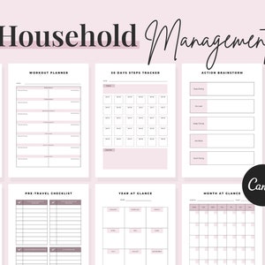 Household Management Binder Printable Editable Planner Template Life ...