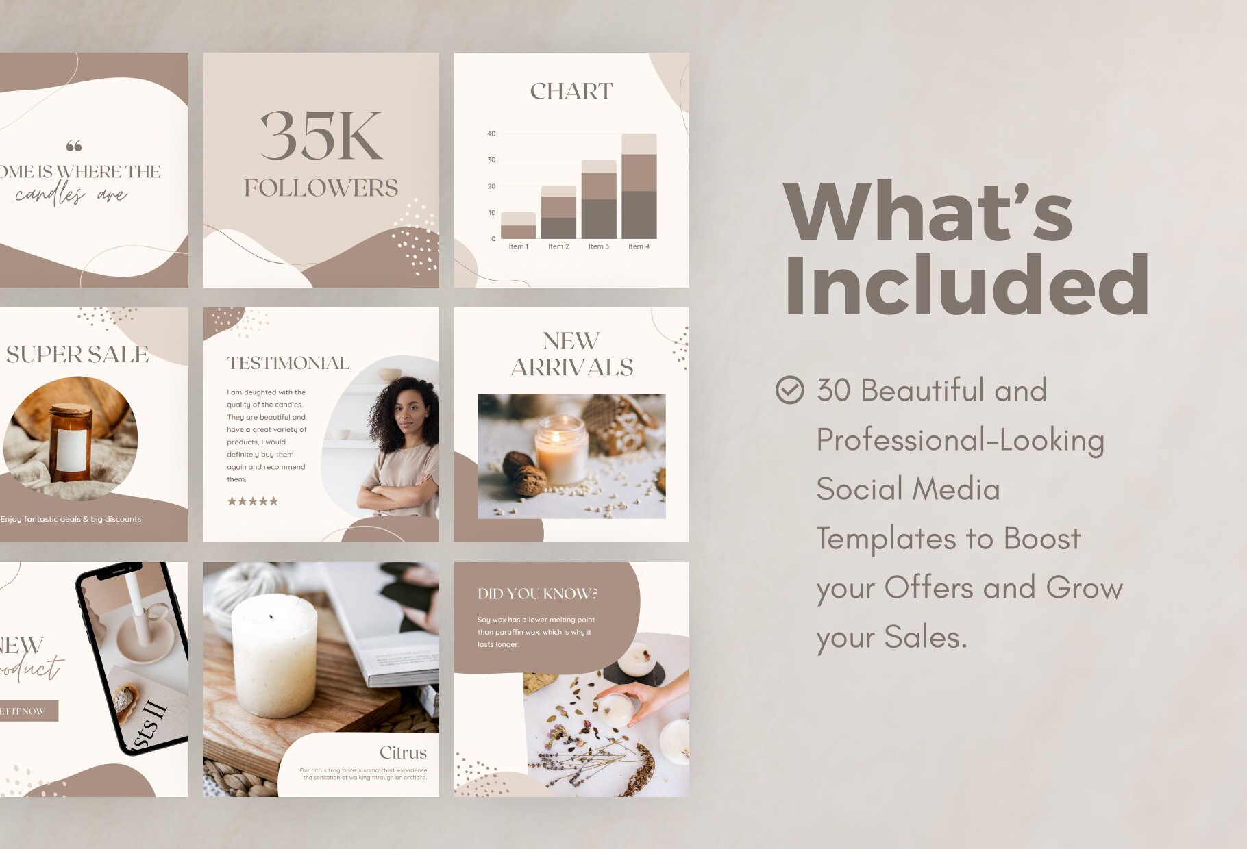 30 Candle Makers Instagram Post Canva Templates Candle Shop - Etsy