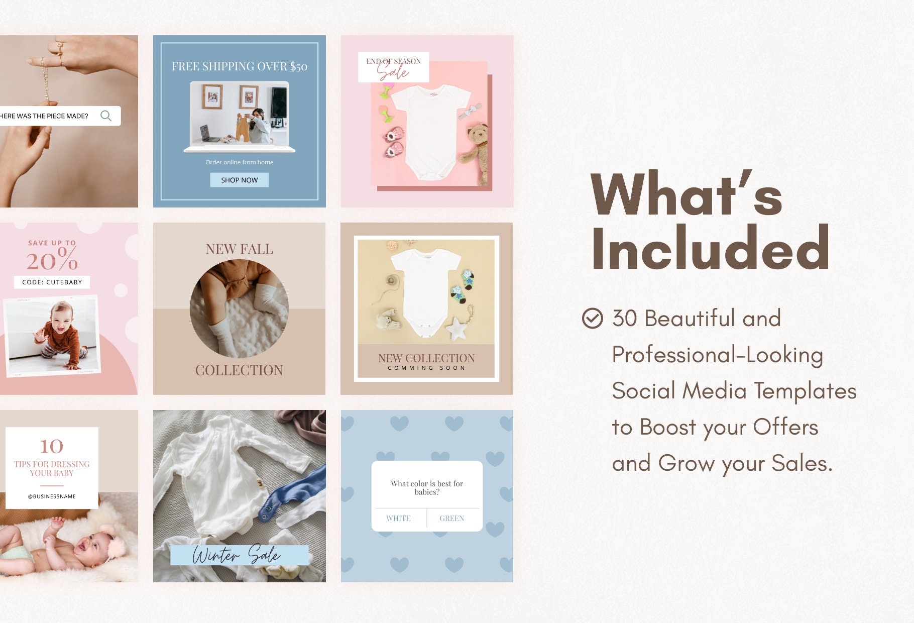 Instagram Template Baby Baby Bundle Social Media Post 30 