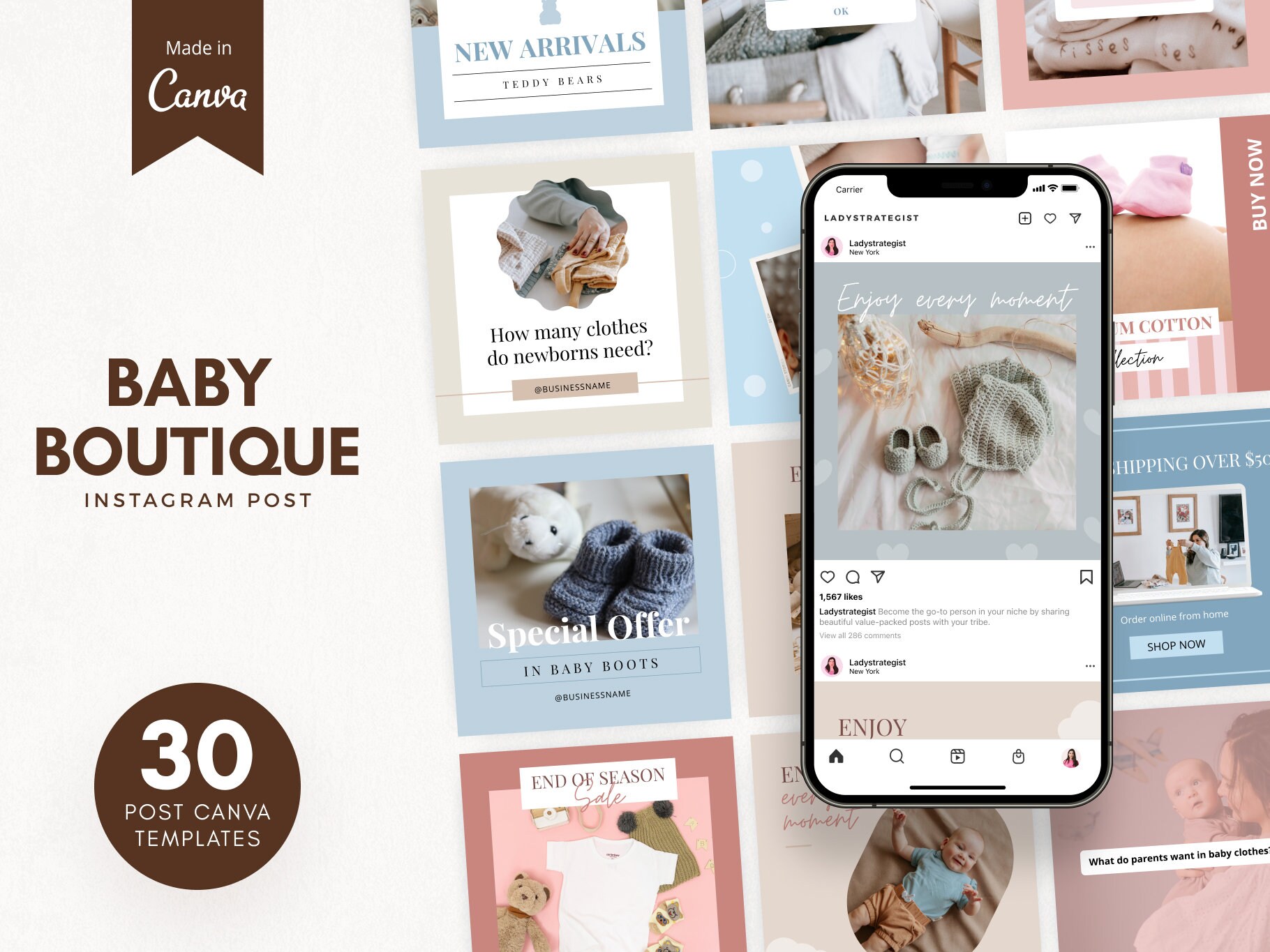 Instagram Template Baby Baby Bundle Social Media Post 30 