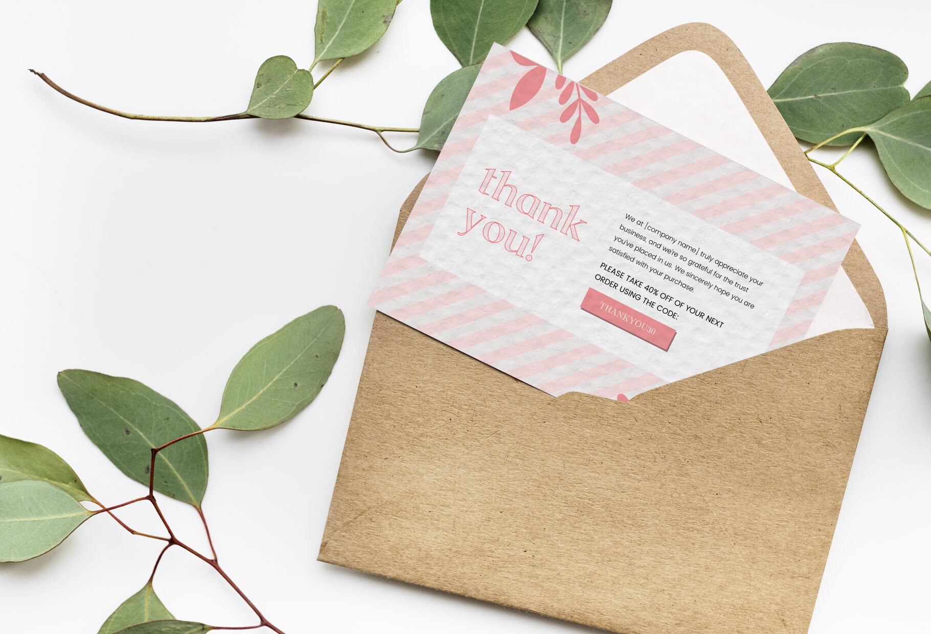 Printable & Editable Thank You Card Packaging Small Business - Etsy
