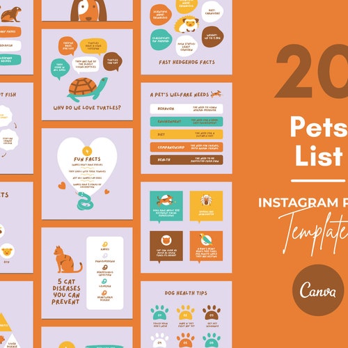 Pet Promotion Social Media Canva Templates Pets Engagement - Etsy