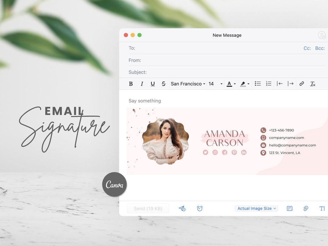 Amanda Email Signature Canva Template Email Signature Footer ...