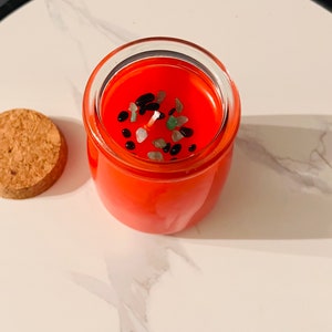 Strawberry scented soy candle
