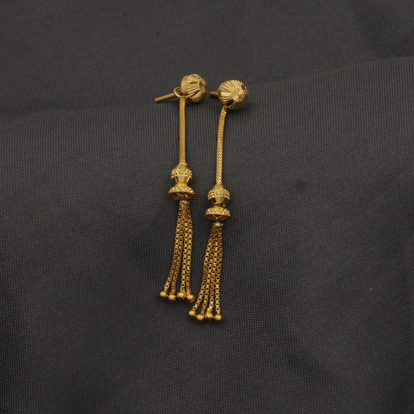 22k Gold Earrings Jewelry From India P2009 Etsy