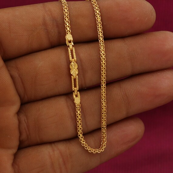 916 Cadena de collar de oro 22 quilates de cadena - Etsy España