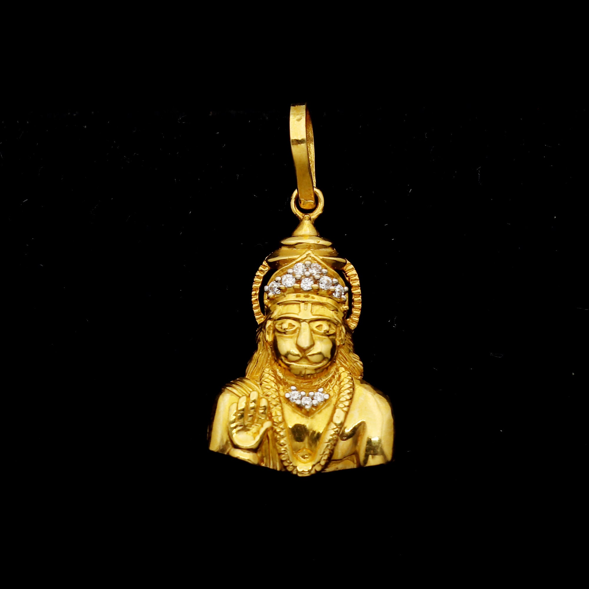 Hindu Gold Hanuman Ji Pendant Bajrang 