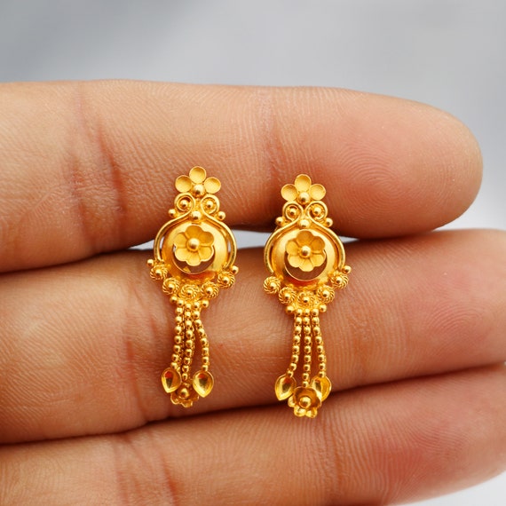 22k Gold Earrings Dangling Earrings 