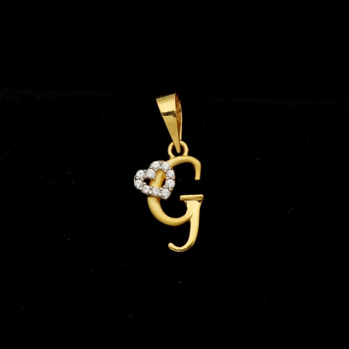 G letter shops Pendant , Alphabet G initials Name Locket in 22k Yellow Gold, Handmade Indian Gold Jewelry