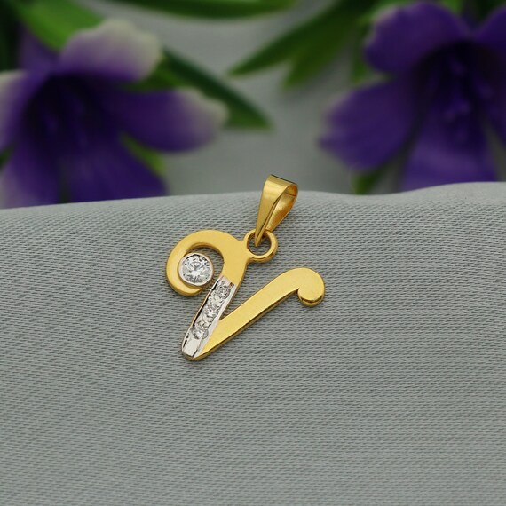 V Letter Pendant Alphabet V Initials 