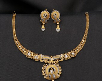Genuine 22k Gold 916 Gold Round Design 