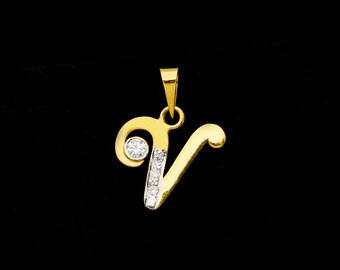Letter V Locket - Etsy