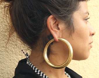 Aros Gigantes para Orejas Dilatadas | Pesos Orejas de Latón | Joyería Alternativa, Minimalista Y Elegante | SUAYART