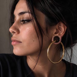 Creolen für gedehnte Ohrlöcher | Ohrgewichte aus Messing | Alternativer Schmuck
