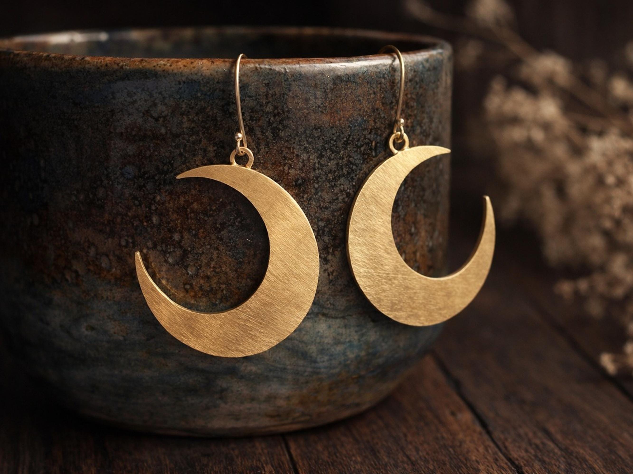 Orecchini a bottone a forma di luna e gatto in argento sterling: zirconia cubica - Italia