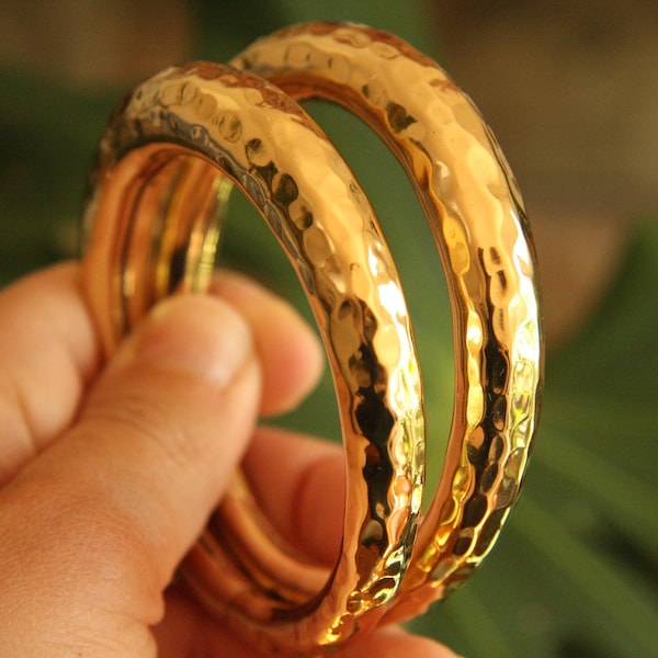 Hammered Brass Ear Weights | Large Hoop Earrings for Stretched Ears | Alternative Jewelry
