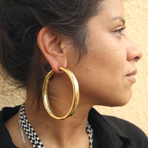 Stora sträckta örhängen | Multifunktionella med rombstruktur | Minimalistiska och alternativa mässingssmycken | SUAYART