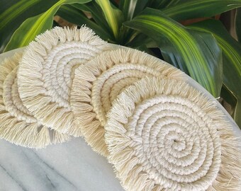 Macrame coasters, Set of 4