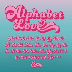 Retro Alphabet Png - Elements Digital - 70s -Groovy Designs - Hipster Alphabet -eps