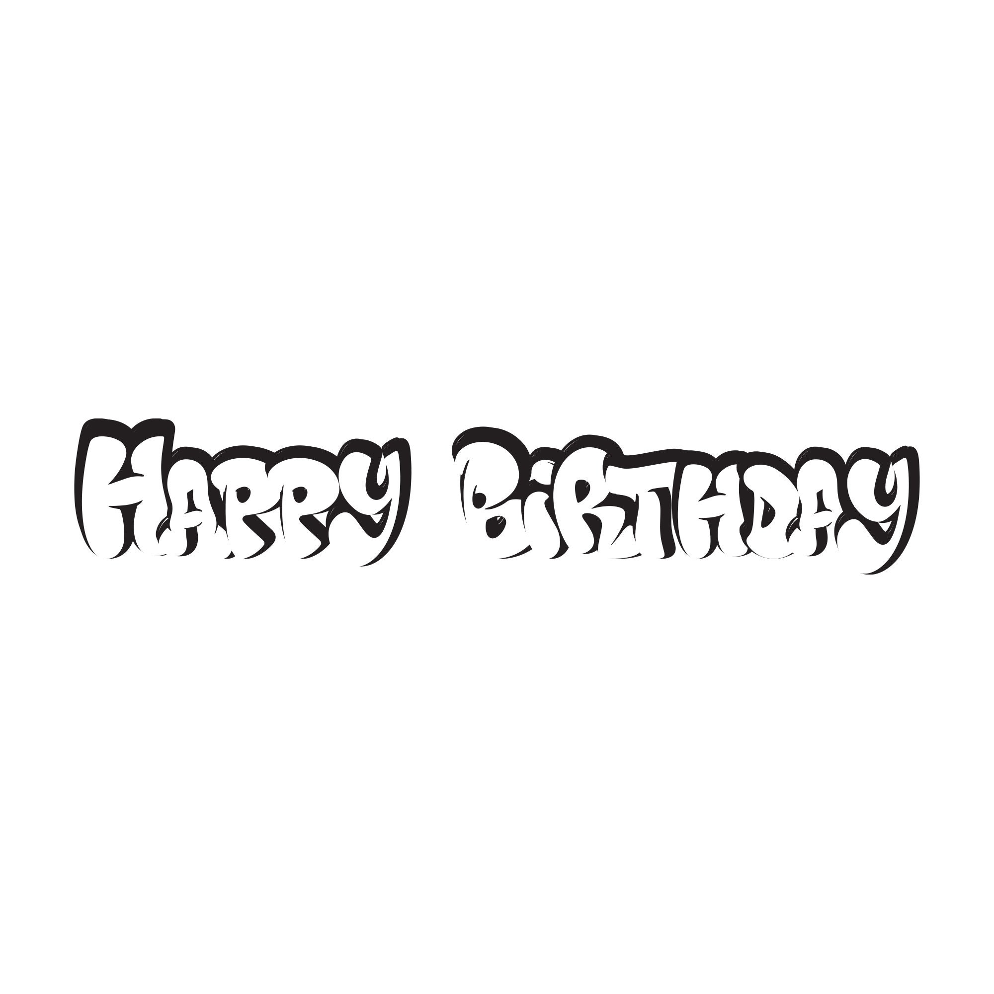 Graffiti Happy Birthday Bubble Letters Graffiti Birthday - Etsy
