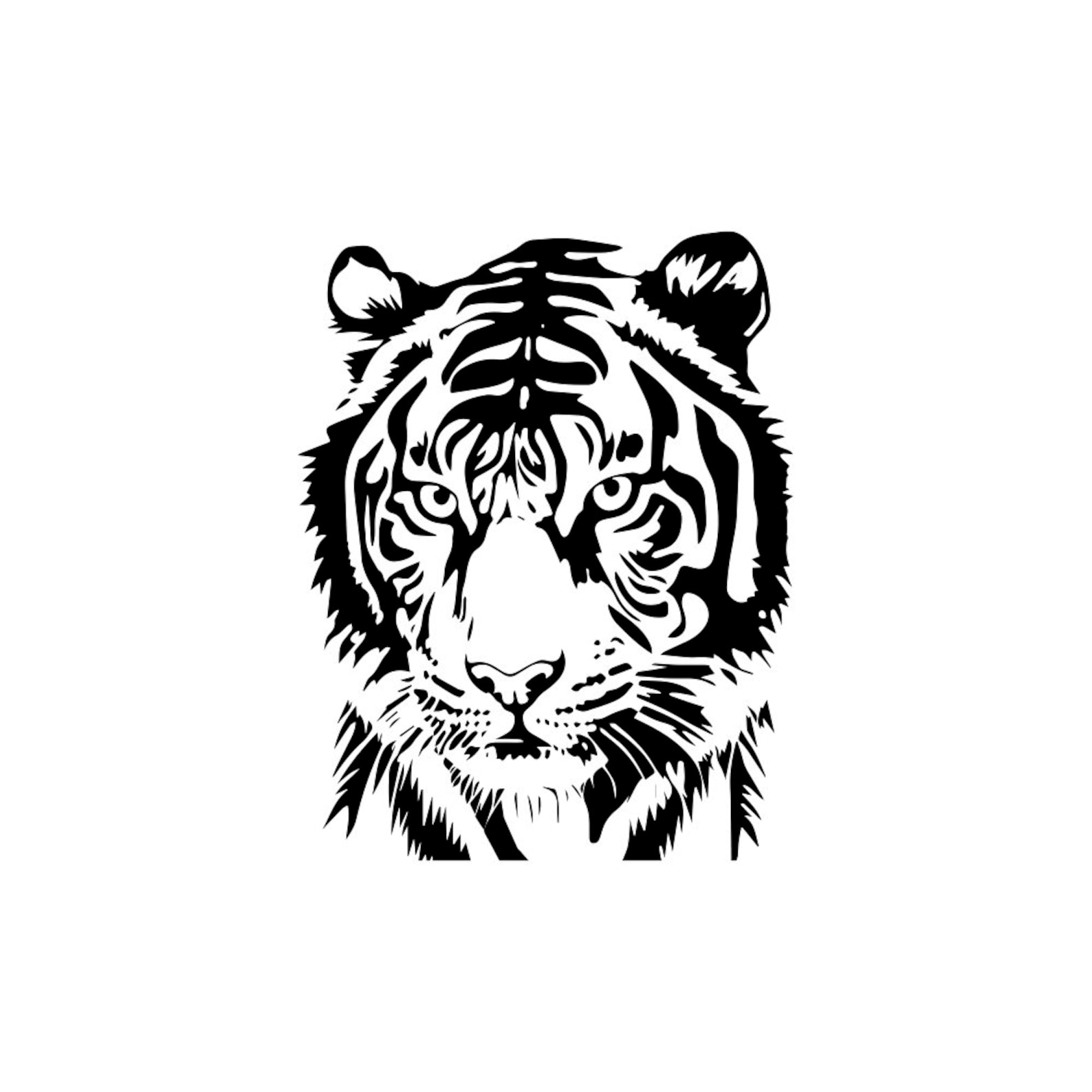 Tiger Stencil Logo Tiger Vector Eps Drawing of Tiger - Etsy