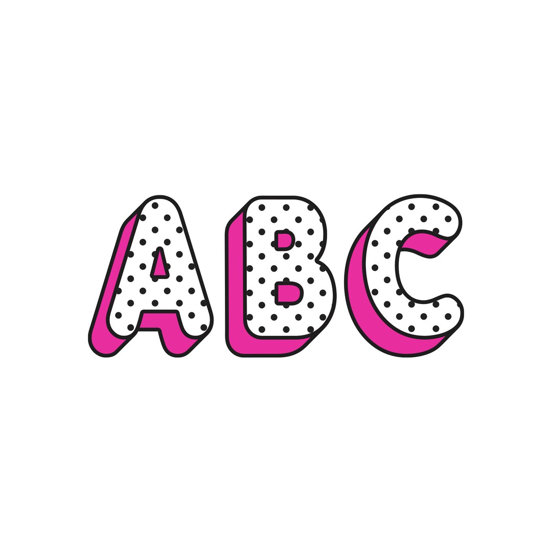 Polka Dot Alphabet SVG Polka Dot Alphabet Svg Pink Polka Dot Letters