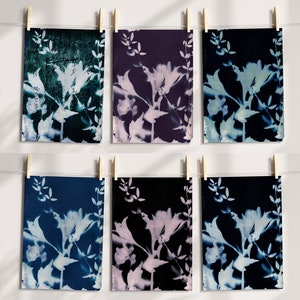 Cyanotype Papers - Sun Prints - Botanical Collage Page - Altered Image - Printable Scrapbook Pages