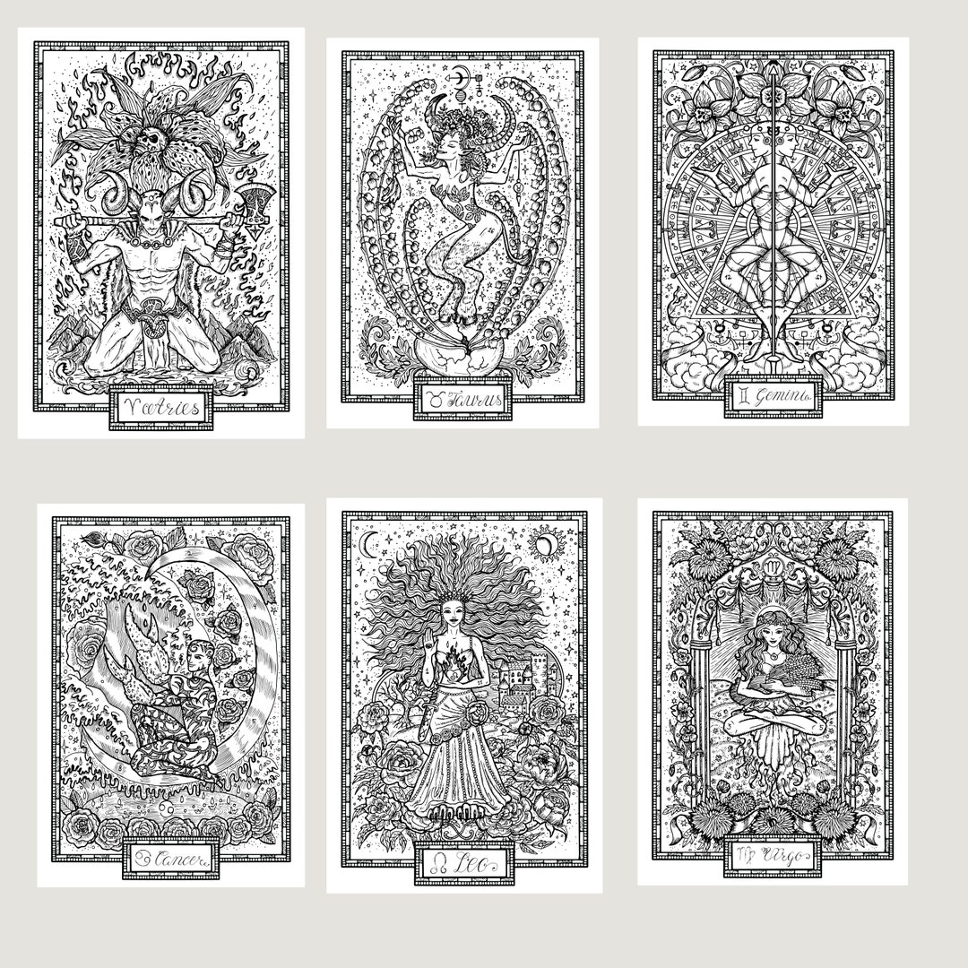 Tarot Card Designs Zodiac Cards Png Witchy Mystic Boho - Etsy