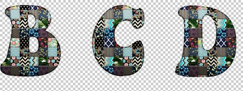 Patchwork Alphabet PNG - Fabric Letters PNG - Nursery Letters ...