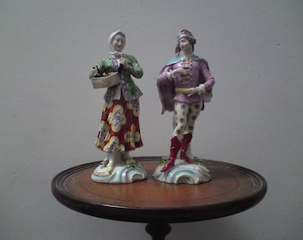 Pair Edmé et Cie Samson - Derby porcelain theatrical figures Tancred Sigismunda