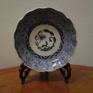 Antique Edo / Meiji Japanese Namasu Ming Chenghua blue and white porcelain dish