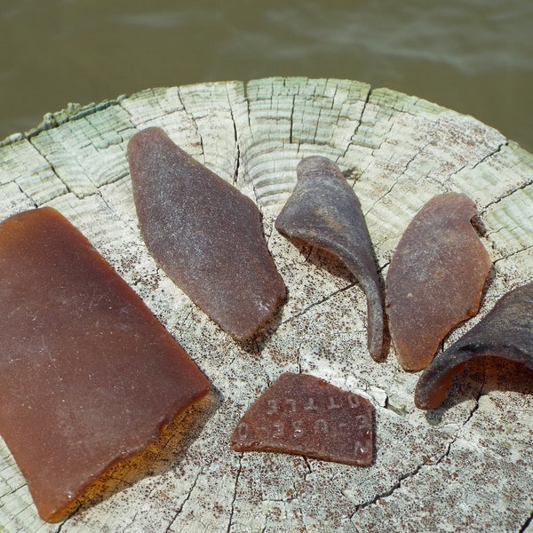 Long Amber Sea Glass