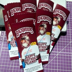 Benutzerdefinierte Backwoods Einzel-Wraps | Personalisierte einzigartige Geburtstagsgeschenke für Erwachsene, Zigarillos, Holzpackungen