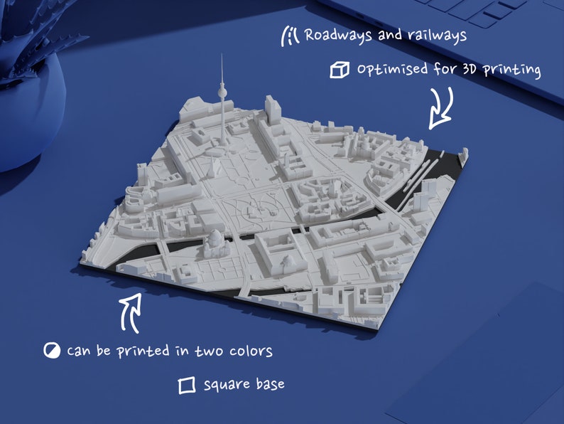 Berlin / 3D City Art / Digital Model for 3D Printing stl image 2