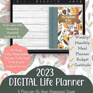 2023 Dated Digital Life Planner| Monthly and Weekly Layouts, Meal Planning, Budgeting, Gratitude Journals all wrapped up in one. 150 Pages